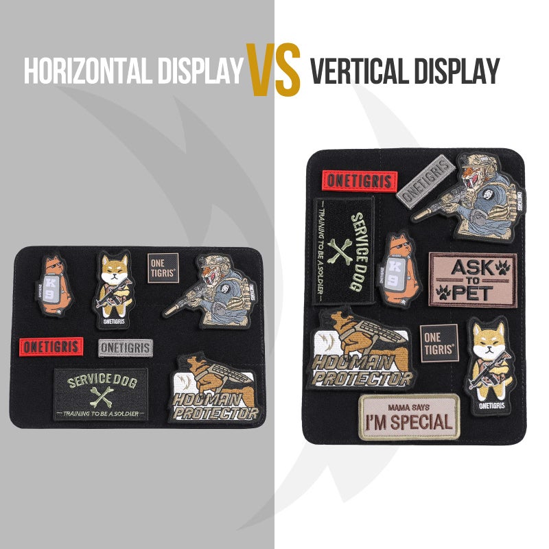 OneTigris Patch Board, Tactical Patches Display Panel Stand Holder Organizer with Loop Surface for Hook & Loop Patch, Morale Patch, Military Patch Collections(No Patches Included) - Black - Image 3